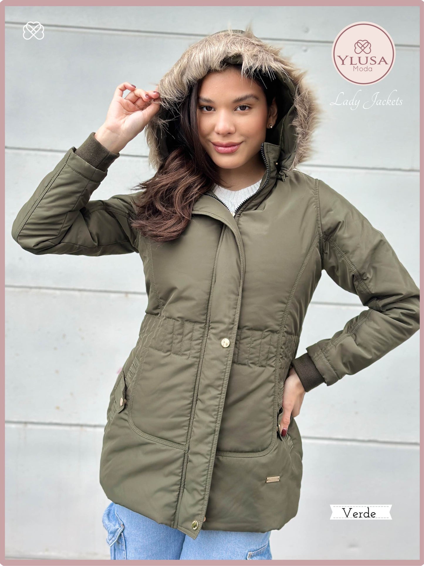 PARKA 3/4 C/PELUCHE MARIMAR - VERDE