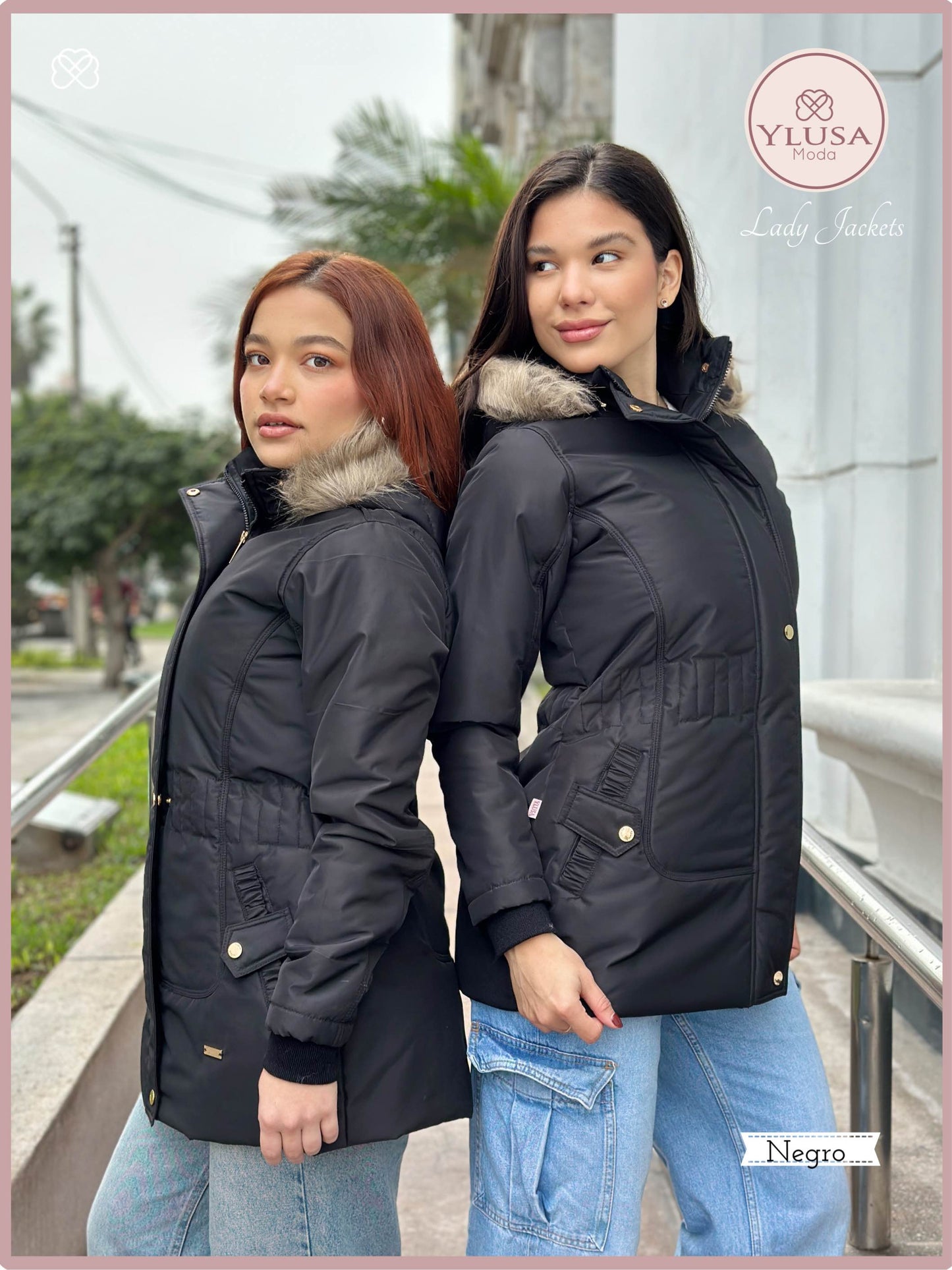 PARKA 3/4 C/PELUCHE MARIMAR - NEGRO