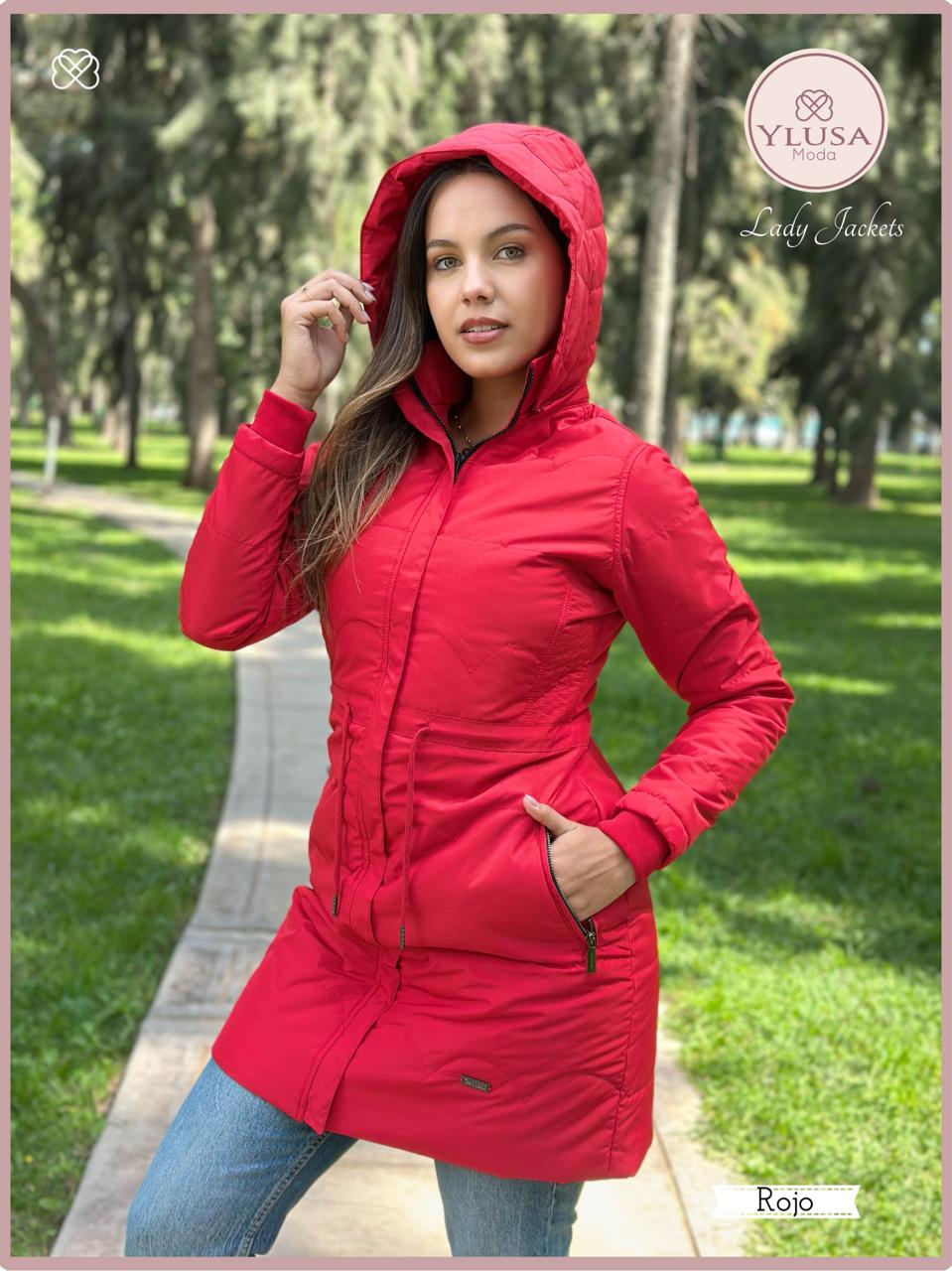 PARKA EXTRA LARGA VALERIA - ROJO
