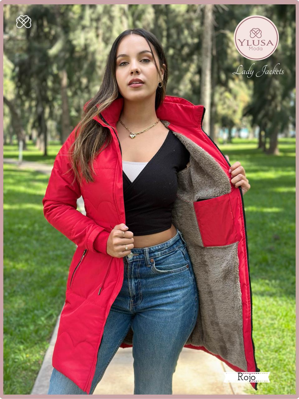 PARKA EXTRA LARGA VALERIA - ROJO