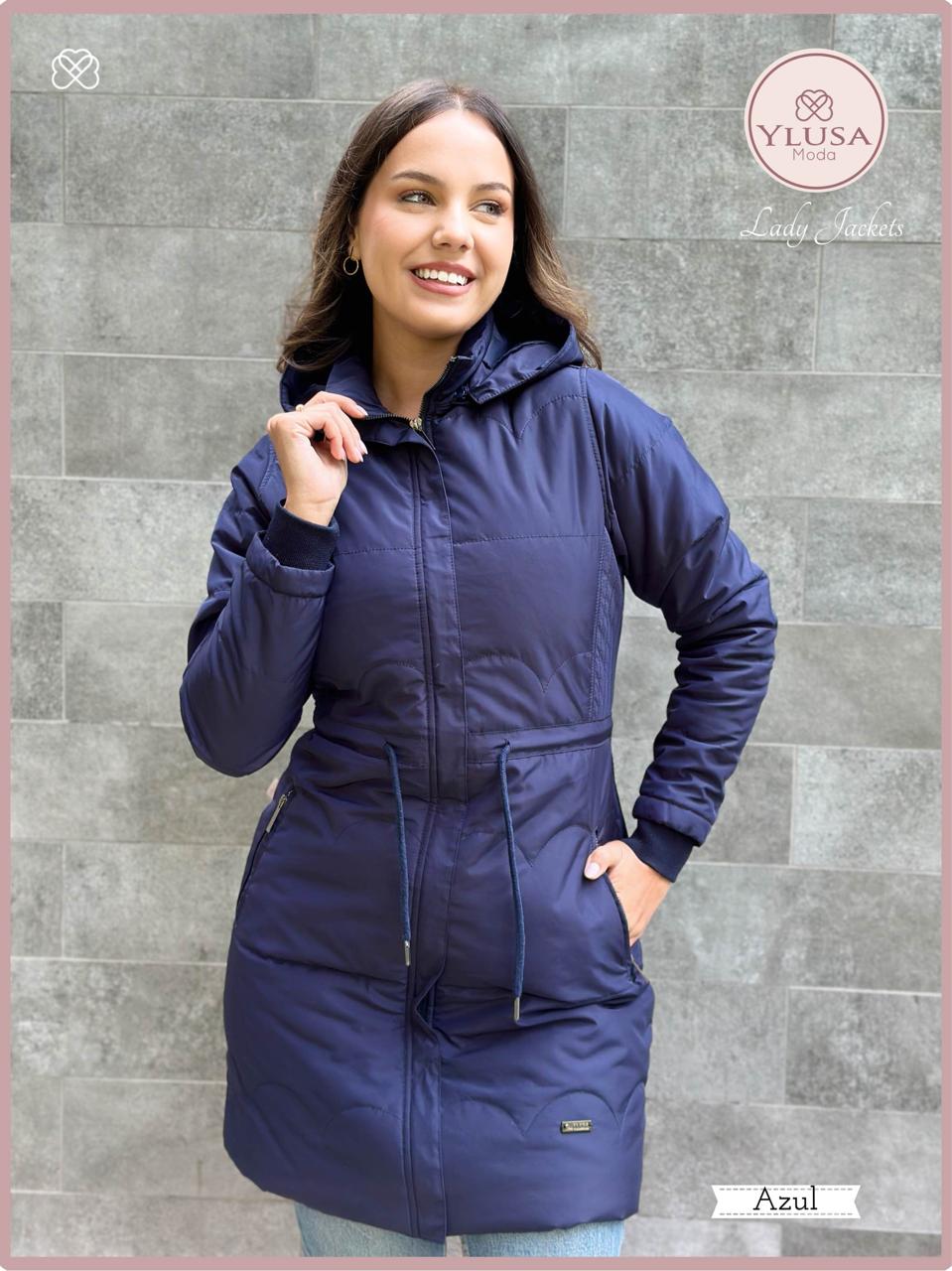 PARKA EXTRA LARGA VALERIA - AZUL