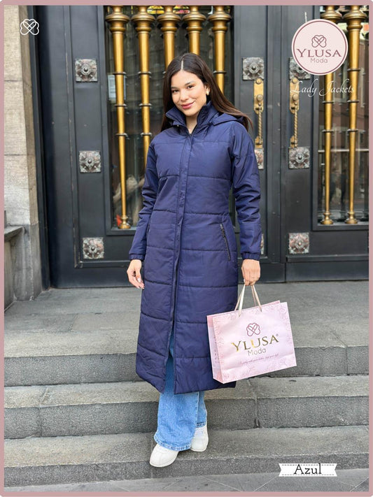 PARKA MAXI EXTRA LARGA PALOMA - AZUL