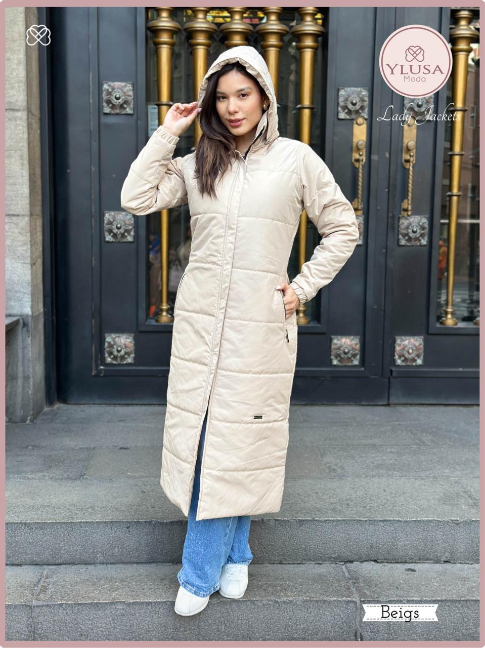 PARKA MAXI EXTRA LARGA PALOMA - BEIGS