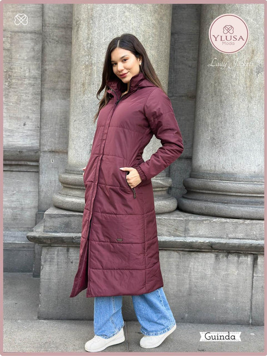 PARKA MAXI EXTRA LARGA  PALOMA- GUINDA
