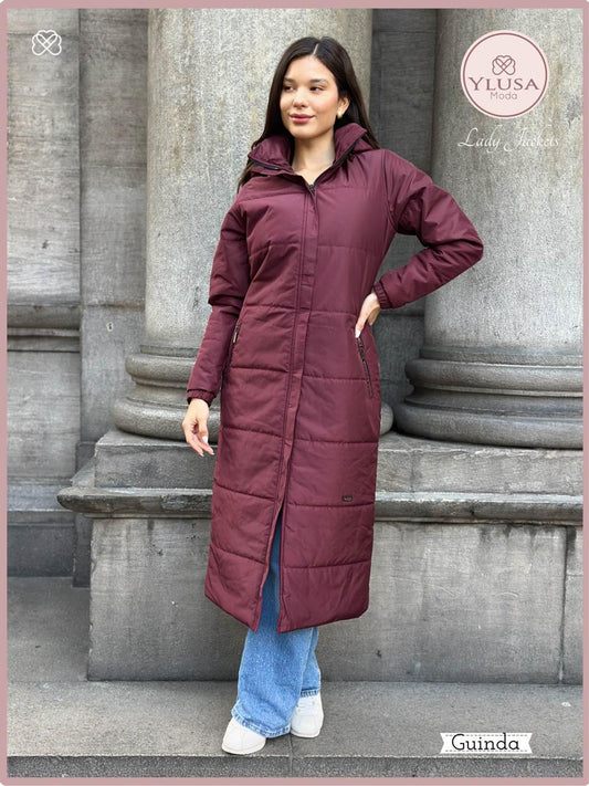 PARKA MAXI EXTRA LARGA  PALOMA- GUINDA