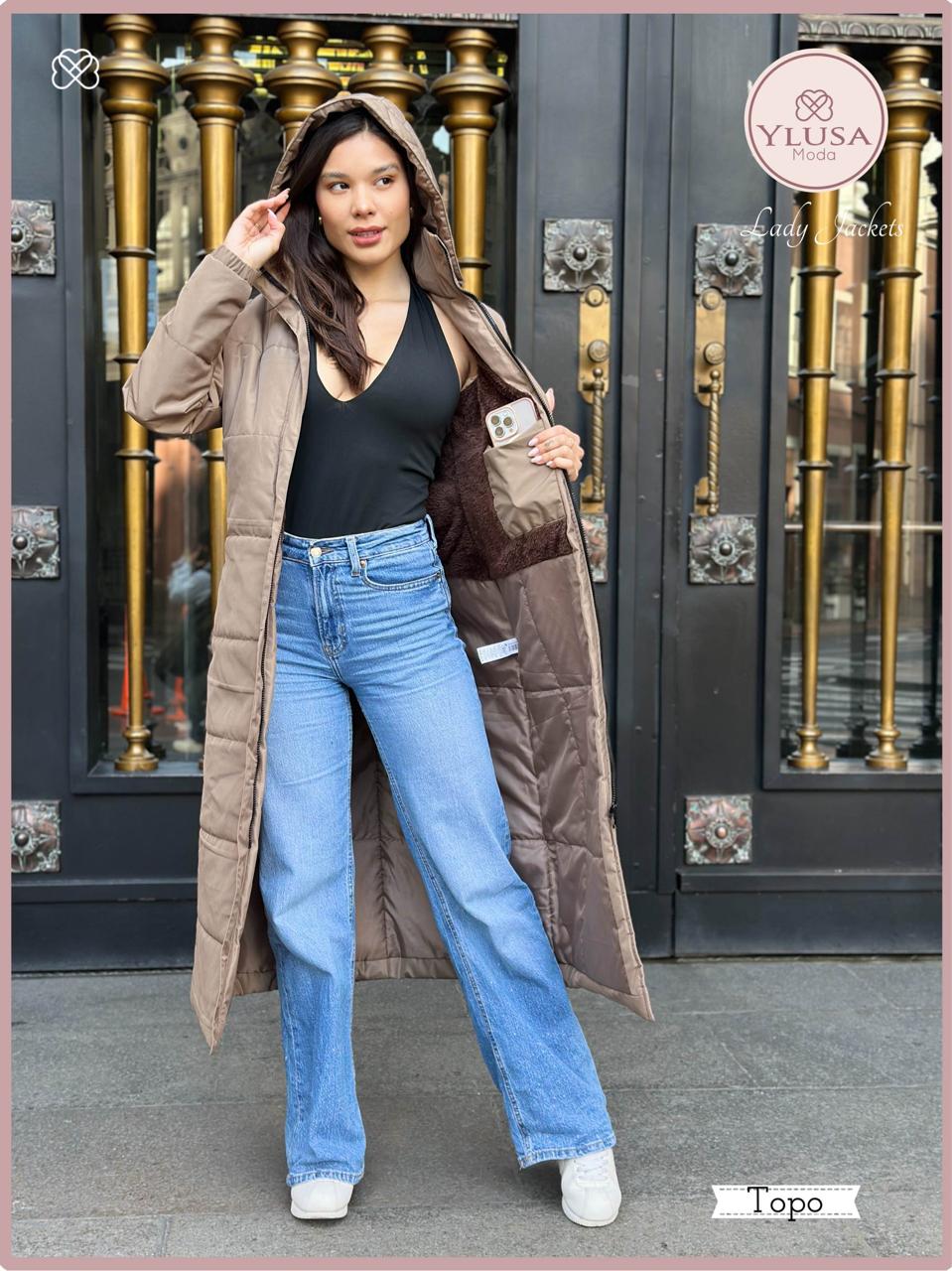 PARKA MAXI EXTRA LARGA PALOMA - TOPO