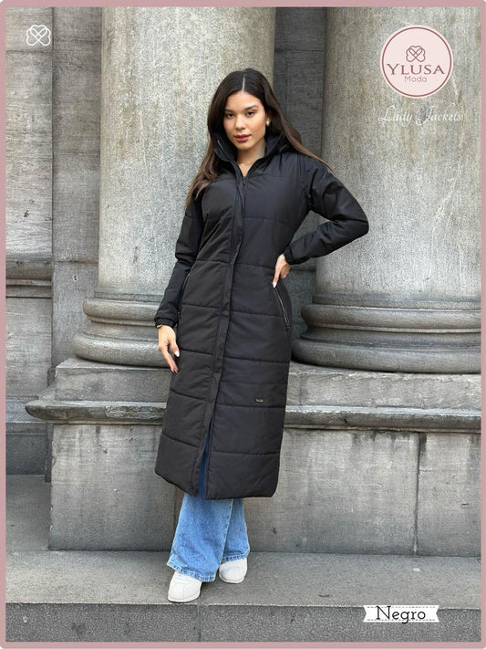 PARKA MAXI EXTRA LARGA PALOMA - NEGRO