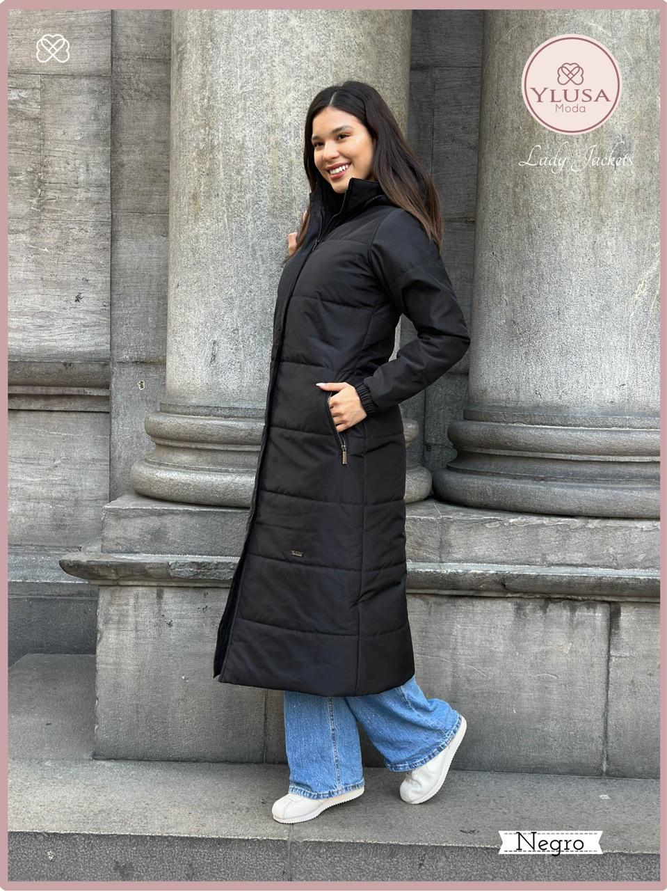 PARKA MAXI EXTRA LARGA PALOMA - NEGRO